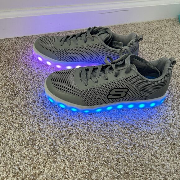 Sketchers Energy Lights Grey Circulux Multicolor Light Up Men’s Shoes Sz 7.5 - Picture 5 of 8